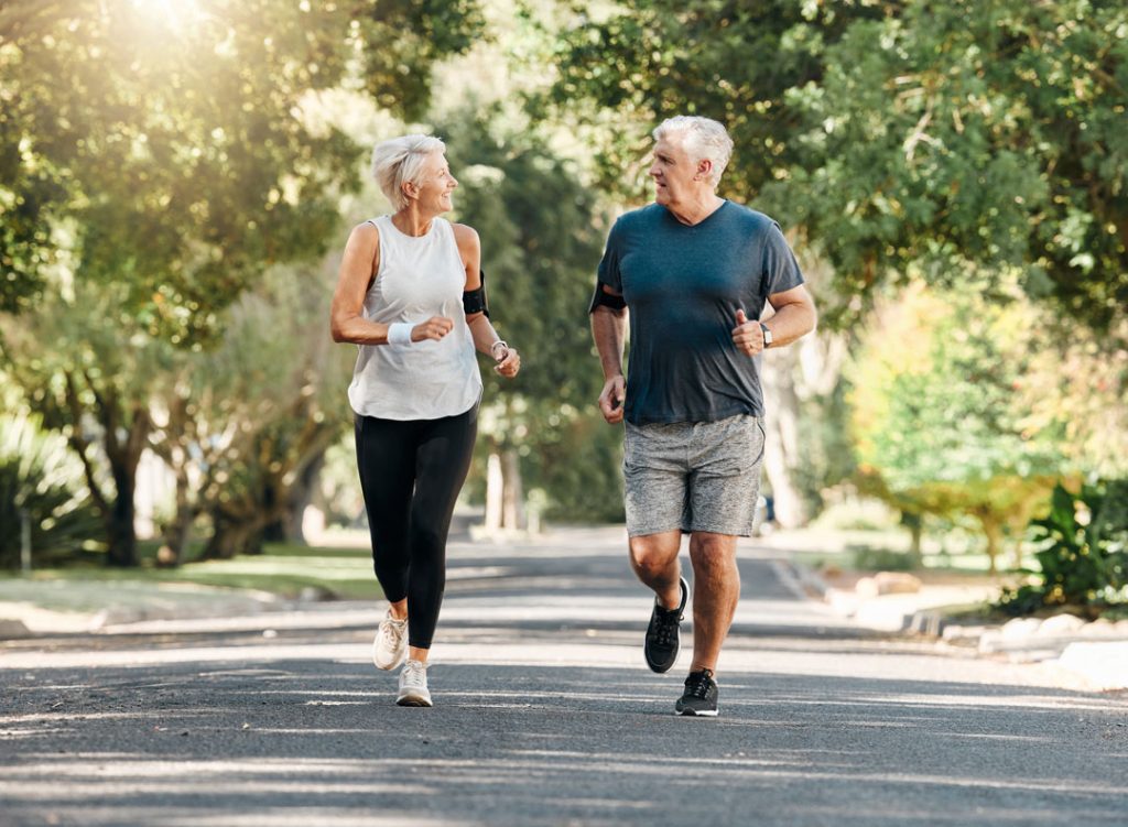 Elderly Couple Running